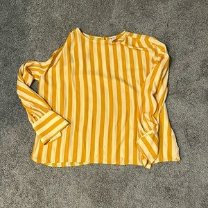 Dark and light yellow striped dress shirt